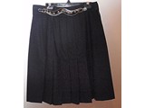 Hermes black pleated skirt with removable front belt - sz 42