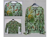 Hermes raw silk blouse with matching scarf - spells the word HERMES front and back, size 38