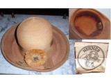 Hermes straw hat with equestrian emblem