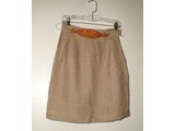 Hermes oatmeal linen skirt with removable front belt - size 38
