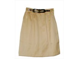 Hermes cream gabardine skirt with removable front belt size 38