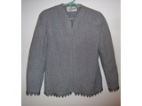 Valentino Grey zippered jacket with beaded lace trim